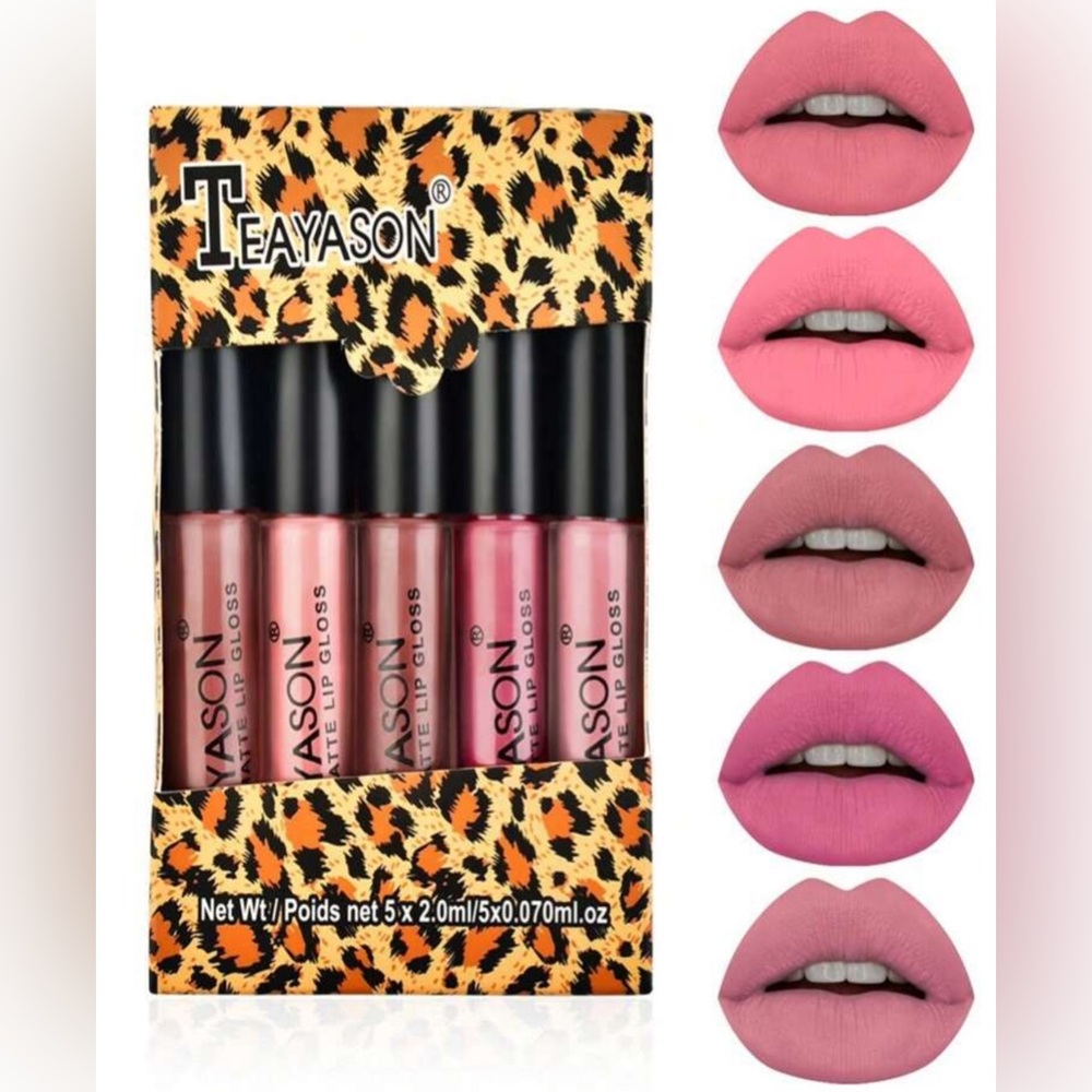 5 Pcs Long-Lasting Wear Matte Lip Gloss Cup Liquid Lipstick - Picture 1 of 4